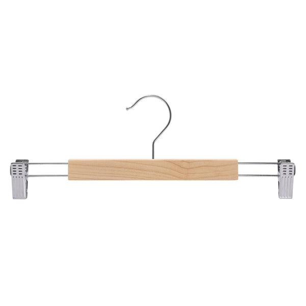 35.5cm Raw Wooden Pant Hanger With Clips 12mm thick Sold in Bundle of 20/50/100 - Mycoathangers