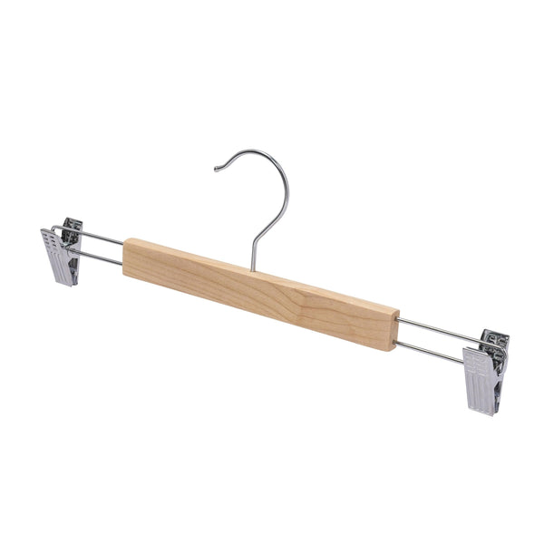 35.5cm Raw Wooden Pant Hanger With Clips 12mm thick Sold in Bundle of 20/50/100 - Mycoathangers