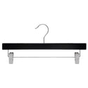 35.5cm Black Wooden Pant Hanger With Clips Sold in Bundle of 10/20/50/100