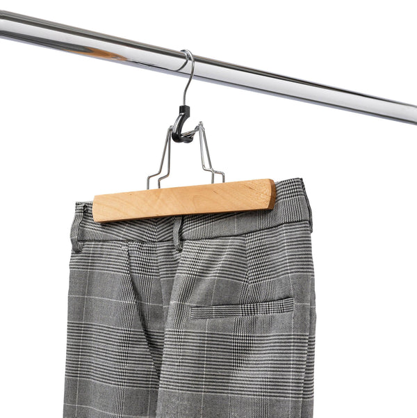 23cm Pant And Skirt Wooden Hanger w/Snap-Lock Sold in Bundle of 25/50/100 - Mycoathangers