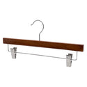 35.5cm Walnut Wooden Pant Hanger With Clips Sold in Bundle of 25/50/100 - Mycoathangers