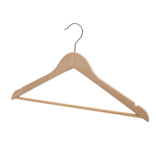 44.5cm Premium Natural Raw Wood Hanger With Bar & NO Lacquer 12mm thick Sold in Bundle of 25/50/100 - Mycoathangers