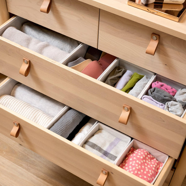 Home Basic Non Woven Drawer Storage Boxes (8 Pack) With Enhanced Thick Layers - Easy Fordable with Zipper