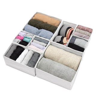 Home Basic Non Woven Drawer Storage Boxes (8 Pack) With Enhanced Thick Layers - Easy Fordable with Zipper - Mycoathangers