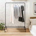 Home Essential Garment Coat Rack - Black - 60kgs Weight Capacity -  Extra Thick Rail & Enhanced Metal Base With Durable Wheels Sold in 1/3