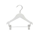 25cm White Wooden Baby Hangers W/Clips & Notches Sold in Bundles of 10/20/50/100