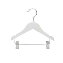 25cm White Wooden Baby Hangers W/Clips & Notches Sold in Bundles of 20/50/100