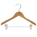 36cm Natural Wooden Baby Hangers W/Clips & Notches Sold in Bundles of 10/20/50/100
