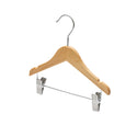 25cm Natural Wooden Baby Hangers W/Clips & Notches Sold in Bundles of 10/20/50/100