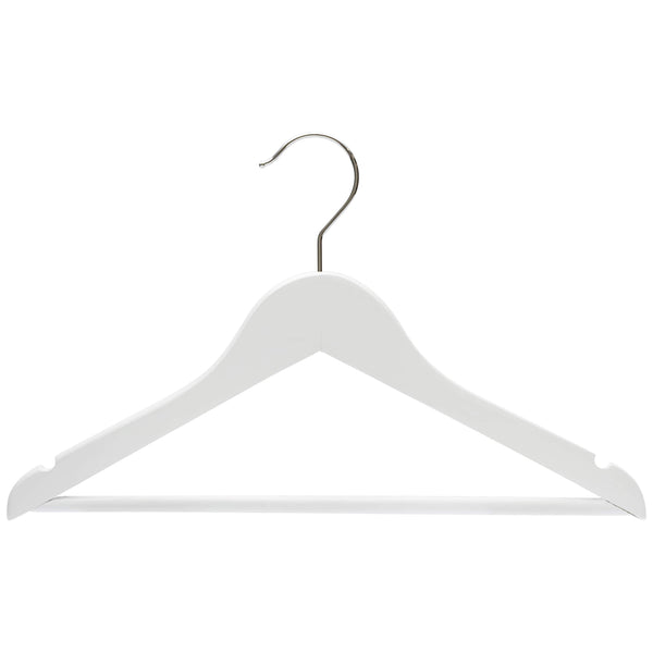 36cm White Wooden Baby Hanger w/ Bar Sold in Bundle of 20/50/100