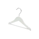 25cm White Wooden Baby Hanger w/ Bar Sold in Bundle of 20/50/100