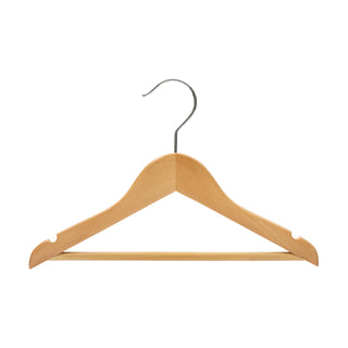 30.5cm Natural Wooden Baby Hanger w/ Bar Sold in Bundle of 20/50/100