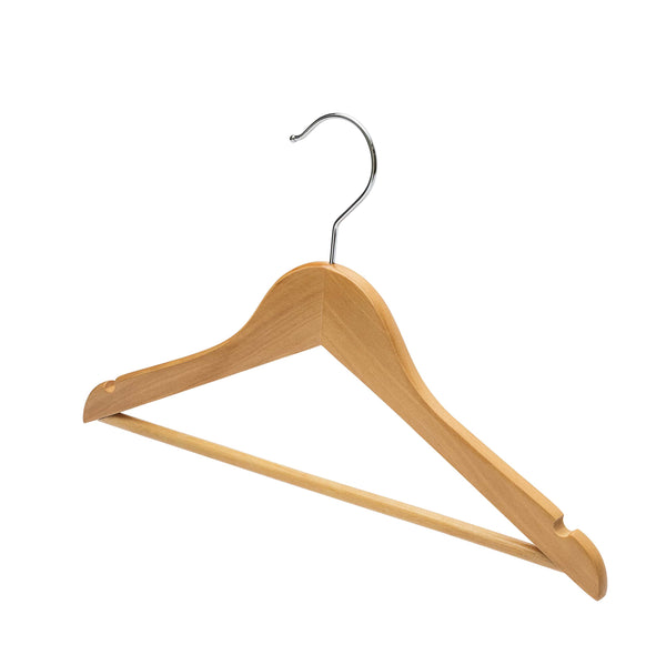 36cm Natural Wooden Baby Hanger w/ Bar Sold in Bundle of 10/20/50/100