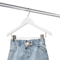 36cm White Wooden Baby Hangers W/Clips & Notches Sold in Bundles of 10/20/50/100