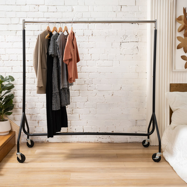 Shop Essential Extra Wide Heavy Duty Chrome Metal Garment Rack (150kgs Weight Capacity) Sold in 1/3