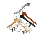 44.5cm Natural Wooden Combination Hanger With Clips 12mm thick Sold in Bundle of 25/50/100 - Mycoathangers