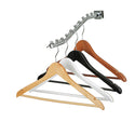 44.5cm Natural Wooden Suit Hanger With Bar 14mm thick With Extra Soft Non Slip Rubber On Shoulders & Wood Pant Bar Sold in 20/50/100