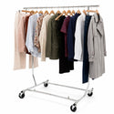 Heavy Duty Metal Clothes Rack with multiple garments on