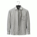 Gray shirt on a hanger against a white background