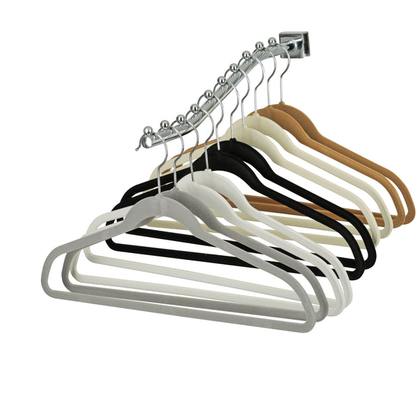 17'' Slim-Line White Suit Hanger with Chrome Hook Sold in Bundles of 20/50/100