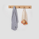 Solid Oak Wood Wall Coat Rack/Hanger With 4 Extra Thick Non Slip Pegs (61cm Long)
