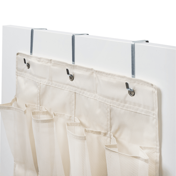 LUSH 24-Mesh Pocket Over-the-Door Hanging Large-Size Organizer - Ivory - Mycoathangers