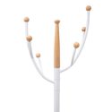 Home Deluxe Heavy Duty Metal Coat Stand (White Metal & Beech Wood) With Solid Marble Base With 9 Pegs - Mycoathangers