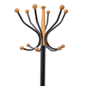 Home Deluxe Heavy Duty Coat Rack (Black Metal & Beech Wood ) With Solid Marble Base and 16 Pegs - Mycoathangers