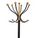 Home Deluxe Heavy Duty Coat Rack (Black Metal & Beech Wood ) With Solid Marble Base and 16 Pegs