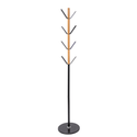 Home Deluxe Heavy Duty Coat Stand (Black Metal & Beech Wood) With Solid Marble Base and 8 pegs