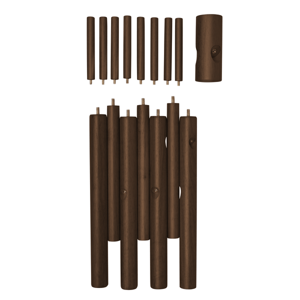 Home Basic Solid Oak Wood Tree Coat Rack Stand, 8 Hooks - Dark Brown - Easy Installation