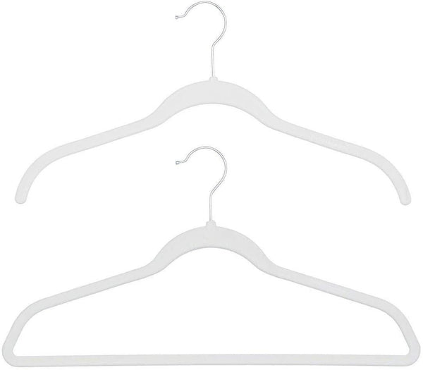 17'' Slim-Line White Suit Hanger with Chrome Hook Sold in Bundles of 20/50/100