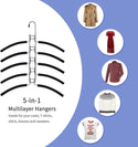 17'' Detachable Anti Slip Multi Layers Metal Coat Hangers with Foam Cover Sold in 1/3/5