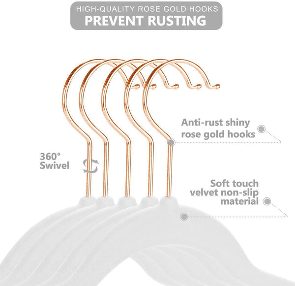 11.5'' Kids Size Slim-Line White Suit Hanger with Rose Gold Hook Sold in Bundles of 20/50/100