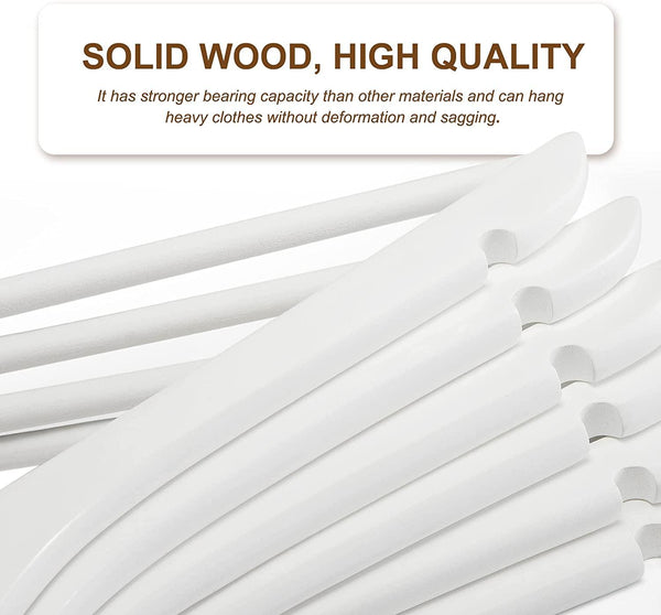 17'' White Wooden Suit Hanger With (Rose Gold Hook) 12mm thick Sold in Bundle of 25/50/100
