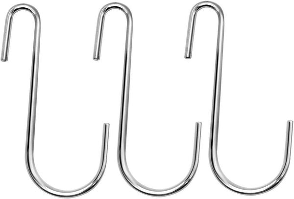 Large Size Heavy Duty S Metal Hooks - Silver Colour - 304 Stainless Steel with 4mm Thick- Sold in 5/25/50