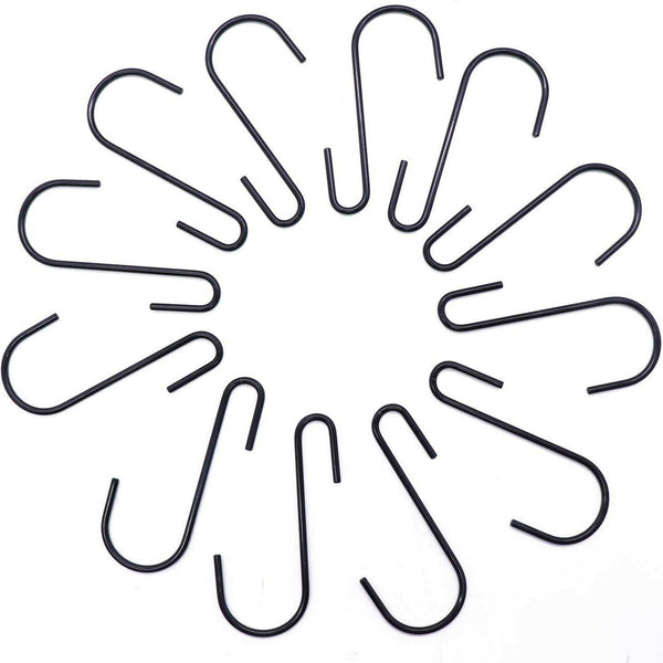 Large Size Heavy Duty S Metal Hooks - Matte Black - 304 Stainless Steel with 4mm Thick- Sold in 5/25/50
