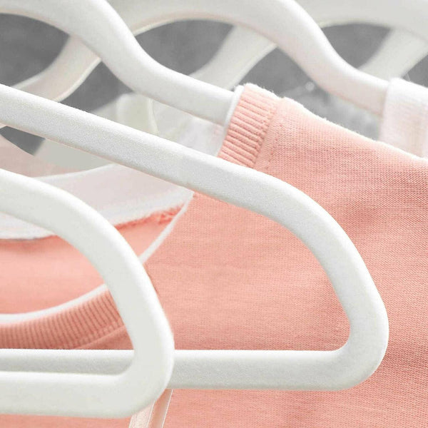 17'' Slim-Line White Suit Hanger with Chrome Hook Sold in Bundles of 20/50/100