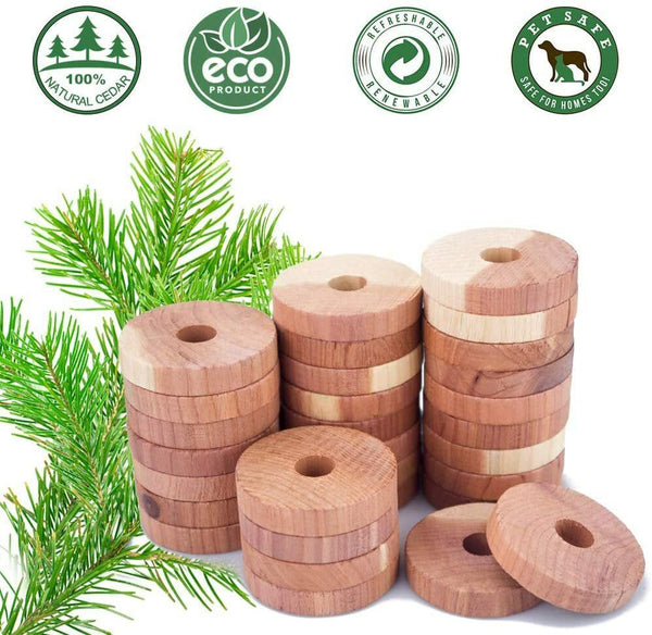 Natural Cedar Rings for Clothes Storage - Sold in bundles of 36/72/108 pcs