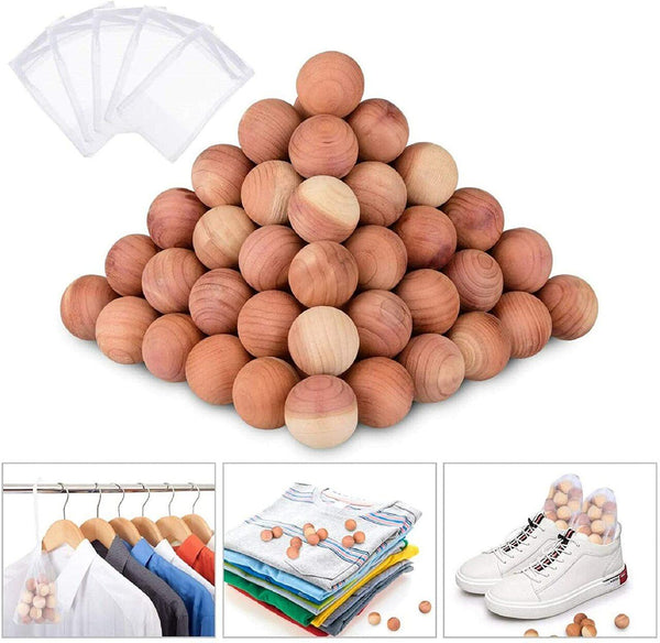 Natural Cedar Balls for Clothes Storage Sold in Bundles of 64/128/192