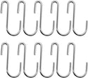 Medium Size Heavy Duty S Metal Hooks - Silver Colour - 304 Stainless Steel with 4mm Thick- Sold in 5/25/50