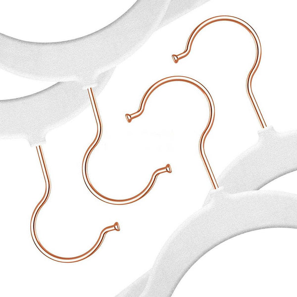 17'' Slim-Line White Suit Hanger with Rose Gold Hook Sold in Bundles of 20/50/100