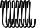 Medium Size Heavy Duty S Metal Hooks - Matte Black - 304 Stainless Steel with 4mm Thick- Sold in 5/25/50