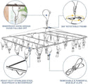 316 Marine Grade Stainless Steel Stainless Steel Round Hanging Drying Rack with 34 Pegs