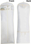 Bridal Wedding Gown Dress Garment Bag White Colour with Ivory Colour Trim Sold in 1/3/5/10