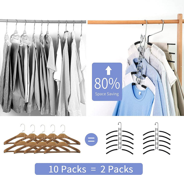 17'' Detachable Anti Slip Multi Layers Metal Coat Hangers with Foam Cover Sold in 1/3/5