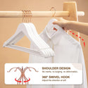 17'' White Wooden Suit Hanger With (Rose Gold Hook) 12mm thick Sold in Bundle of 25/50/100
