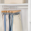 14'' Natural Wooden Pant Hanger With Clips Sold in Bundle of 25/50/100