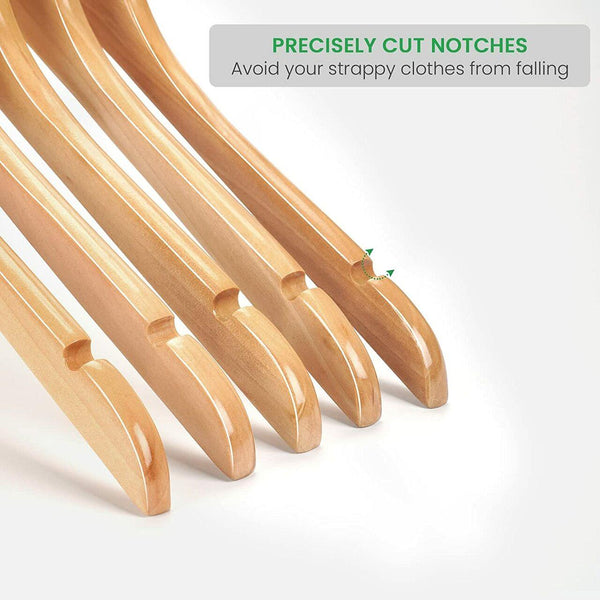 17'' Natural Wooden Top Hanger 12mm thick Sold in Bundle of 25/50/100