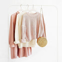 17'' Slim-Line White Suit Hanger with Rose Gold Hook Sold in Bundles of 20/50/100